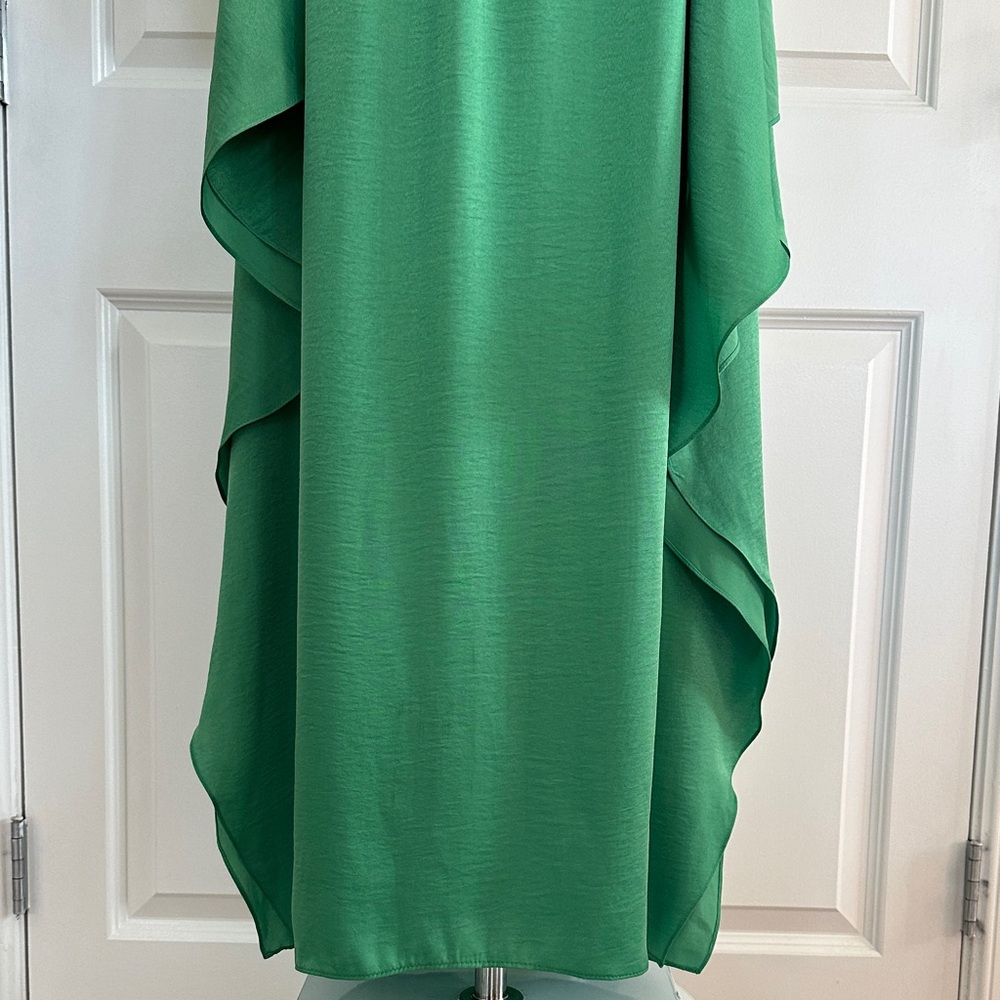 BCBGMaxAzria Carie Kelly Green Drape Bateau Wedding Guest Prom Dress Size S-M-L - Picture 7 of 15